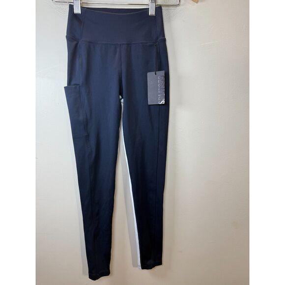 Splits59 NWT Navy White Red Colorblock Pocket Leggings Women’s Size XS - Picture 1 of 6
